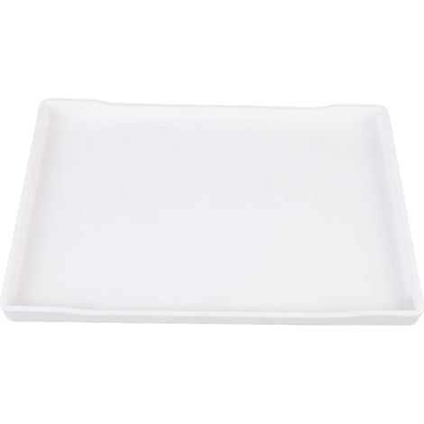 9,1 x 13,0 Zoll großes, rechteckiges, wiederverwendbares Serviertablett aus Kunststoff, ideal zum Servieren von Tee, Obst und Desserts, weiß (1/5)