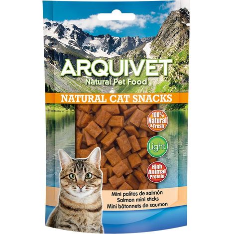 Mini palitos de salmón, un manjar para gatos, 50 g (1/2)