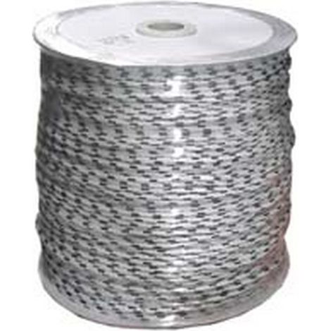 16K. CORDA TRECCIA BIANCA CON SEGNALINO - mm.20 peso circa gr.320 al mt