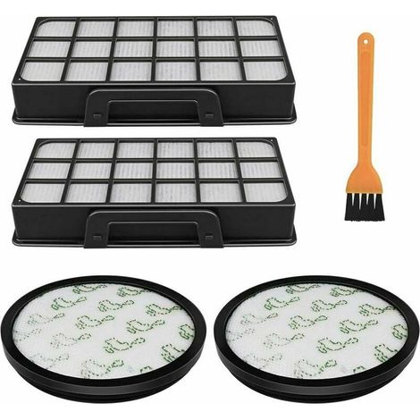 Filtre De Remplacement - Pour Aspirateur Rowenta X-Trem Power Cyclonic RO69XX - Filtre Ronde Lavable En Papier Composite PET/PP - Lot De 2 Filtres + 2 Filtres En Mousse + 1 Brosse (1/5)