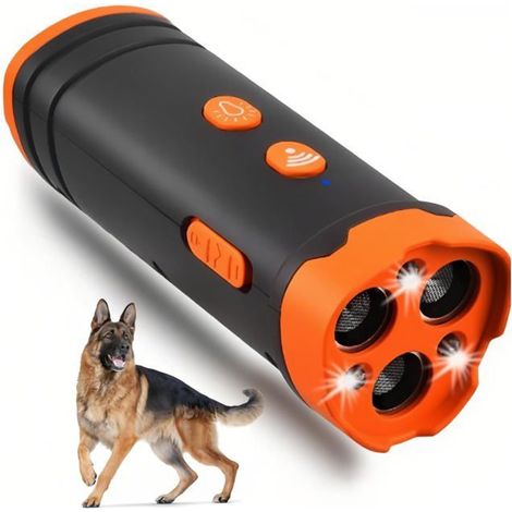 Répulsif ultrasons chien LED 3 têtes, anti-aboiement longue portée, portable intérieur/extérieur petites/moyennes races (1/5)