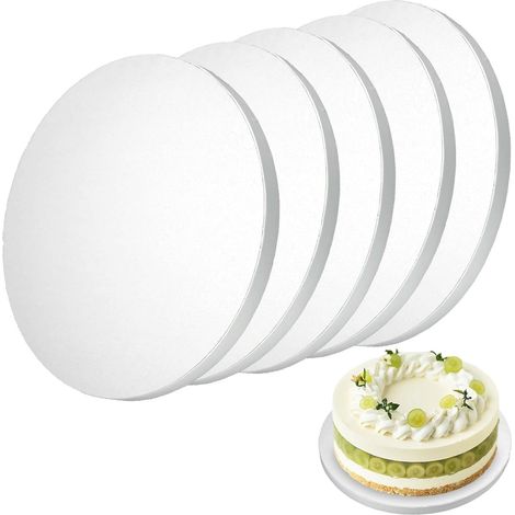 5 x Round Cake Board 25 cm/10 Inch Cardboard Cake Trays Reusable Round Cake Stand for Weddings, Birthdays, Parties (1/5)