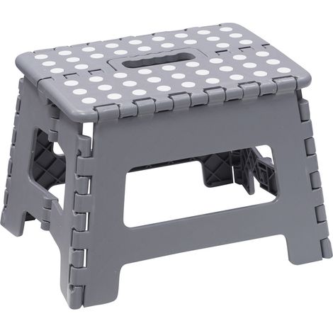 ARREGUI Kleiner Klapphocker, Falthocker für Kinder und Erwachsene, Faltbarer und Tragbarer Klapphocker, 150 Kg Belastbarkeit, Hocker für Küche, Bad, Camping, Garten, 22 cm hoch, Grau TB-022-G