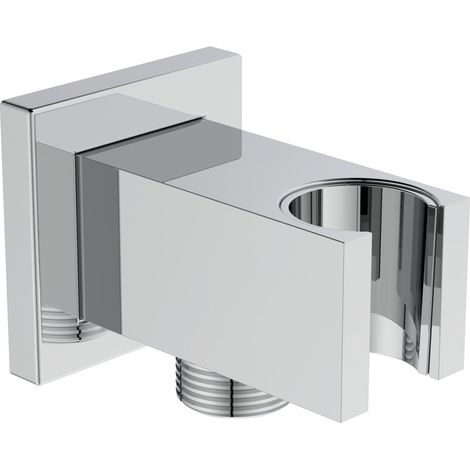 Curva di collegamento a parete IDEALRAIN con supporto doccia quadrato cromato IDEAL STANDARD (1/4)