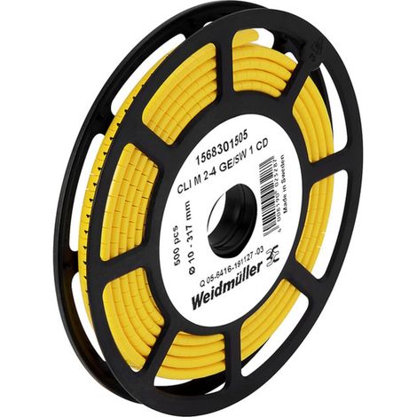 Weidmüller Kabelmarkierer Zahl 1 gelb 2,5-16 CLI M2-4GE/SW CD 500 Stk (1/2)