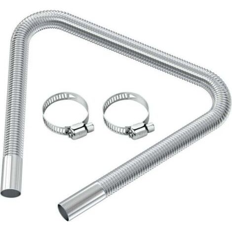Pair Tuyau d'évent de gaz Diesel Flexible Tuyau d'échappement de chauffage de voiture Tuyau d'Echappement du Rechauffeur diamètre intérieur 2.5cm/1 pouces 120cm/47,2 pouces (1/4)