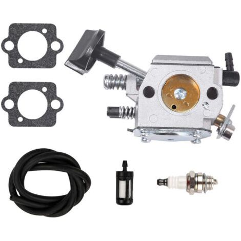 Vergaser-Reparatursatz mit Kraftstofffilter und Zündkerze für SR320, SR340, SR380, SR400, SR420, BR320, BR340, BR380, BR400, BR420 – 1 Vergaser, 1 Filter, 1 Kraftstoffleitung, 2 Dichtungen, 1 Zündkerz (1/4)