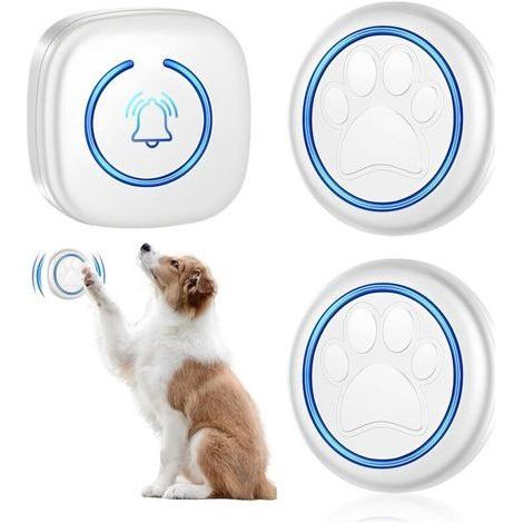 Sonnette Sans Fil, 1 Récepteur+2 Sonnette Sonnette pour Chien Portée 300 m, Etanche Sonnette Sans Fil Exterieur 60 Mélodies et 5 Niveaux Volume, Sonnette Sans Fil Exterieur Etanche (Pris (1/5)
