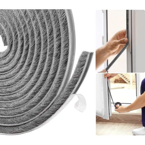 Joint Fenetre Isolation, Boudin de Porte Isolant Froid, Joint Porte Entree, 5 m (L) x 9 mm (l) x 9 mm (T) idéal pour l'isolation Contre Le Froid, Le Bruit & l'humidité - Gris (1/5)