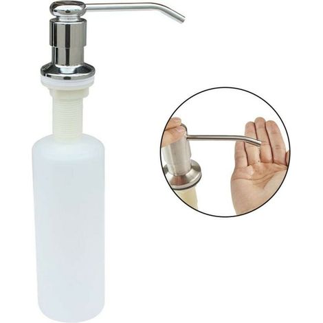 Hochwertiger, einbaubarer Seifenspender für Waschbecken, 360° drehbarer Pumpenkopf aus gebürstetem, vernickeltem Edelstahl, langer Auslauf für optimale Präzision – AquaForge (1/5)
