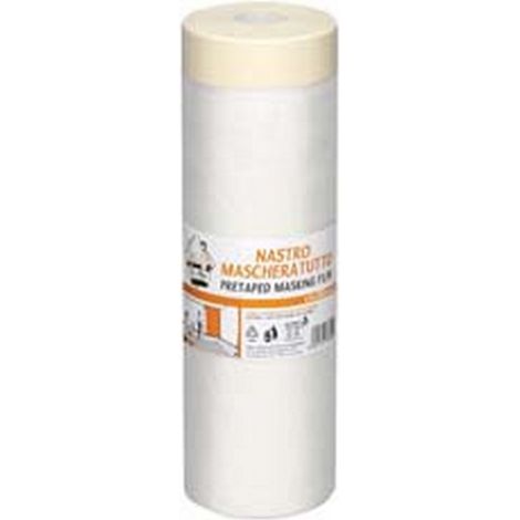 5ROTOLI NASTRO CARTA ADESIVO + FILM HDPE TRASPARENTE - cm.210x20mt