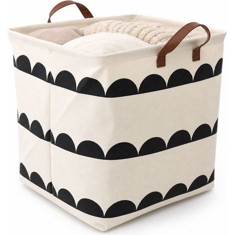 Panier à linge pliable avec poignées, bac de rangement pour vêtements, compact et pratique, pour chambre, salle de bain et voyage (1/4)