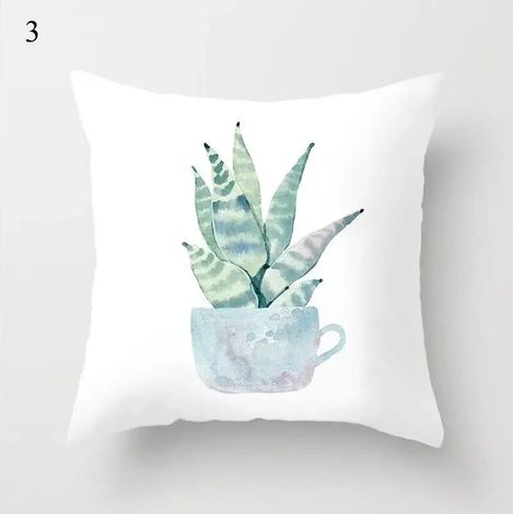 Taie D'oreiller Coton Linen Motif Daisy - Usage Intérieur Extérieur - Pour Canapé Chaise Lit Voiture - 40x40 cm (1/5)