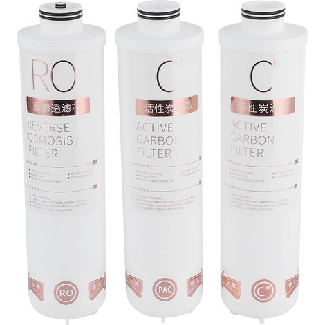 Set de filtres à eau osmose inverse, cartouche charbon plissé et membrane 0.0001µm, système de filtration complet 3 étapes pour purificateur d'eau (1/5)