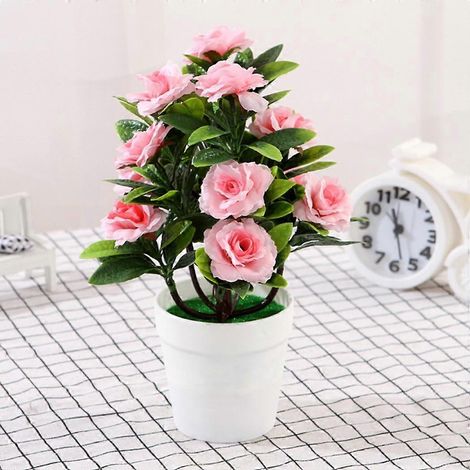 Roses artificielles en pot pour décoration extérieure/jardin, bureau ou maison NOUVEAUrose (1/5)