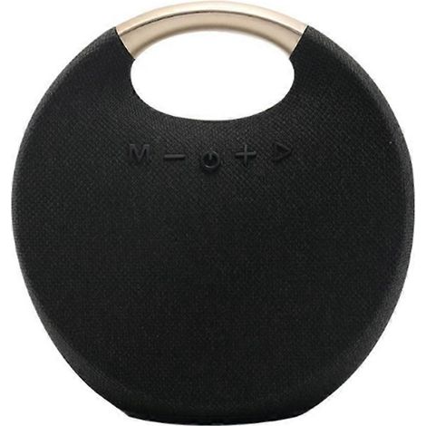 Enceinte Bluetooth portable 5W Rockmia EBS-029 (noire), en tissu coloré et élégant, idéale pour une utilisation en extérieur. (1/5)