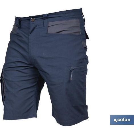 Bermudas de trabajo ligeras 215 g/m2, 65% poliéster, talla 46, azul marino con gris (1/5)