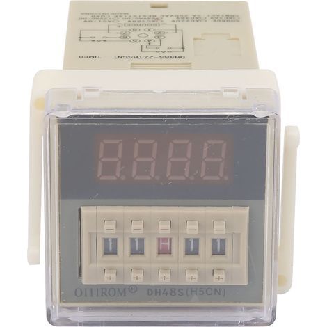Minuterie à relais DH48S‑2Z LCD 8 broches, réglable 0.01s‑9999h, 24V AC/DC pour contrôle de temporisation (1/5)