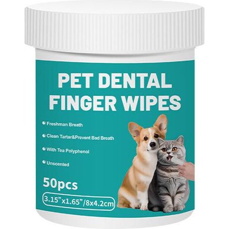 Lingettes dentaires jetables pour animaux, doigtiers de nettoyage, dents de chien et chat, OEM, hygiène buccale