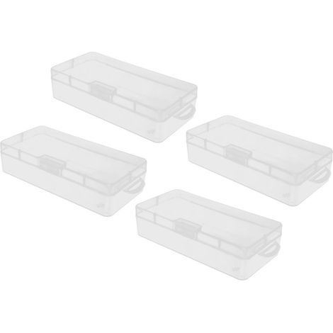 Transparente Aufbewahrungsbox aus durchsichtigem Kunststoff mit Klappdeckel für kleine Gegenstände wie Bastelmaterialien, Perlen und Schmuck (1/5)