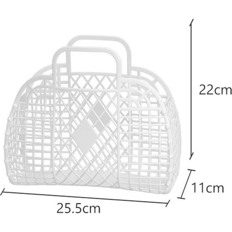 Petit panier à provisions portable en plastique ajouré, modèle 2011, pouvant servir de panier à légumes, de panier à linge ou de panier de chevet. Portable et pliable, format réduit (250 x 110 x 220 m (1/5)
