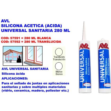 Silicona Ácida Universal Antimoho Quilosa 280 ml Blanca