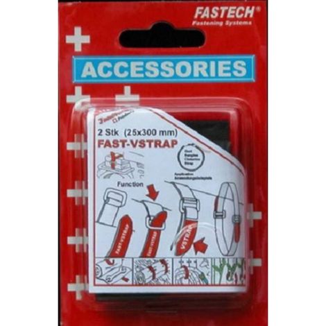 FASTECH® 688-330KC Nastro a strappo con fibbia Lato morbido e lato rigido (L x L) 300 mm x 25 mm Nero, Rosso 2 pz. (1/4)