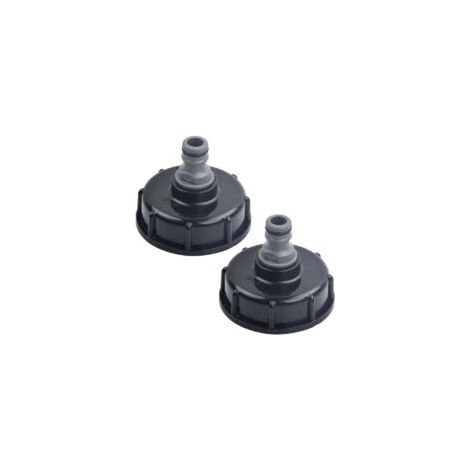 Set mit 2 IBC-Tankdeckeln, IBC-Adapter, S60 x 6 bis 4,1/2" Innengewinde, Flüssigkeitstankdeckeladapter, Kunststofftankverschraubung, Zubehör - Crezuo (1/4)
