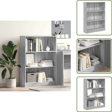 Bücherregal Grau Sonoma 80x24x109 cm Holzwerkstoff - Bücherregal - Bücherregale - Bücherschrank - Bücherschränke (1/5)