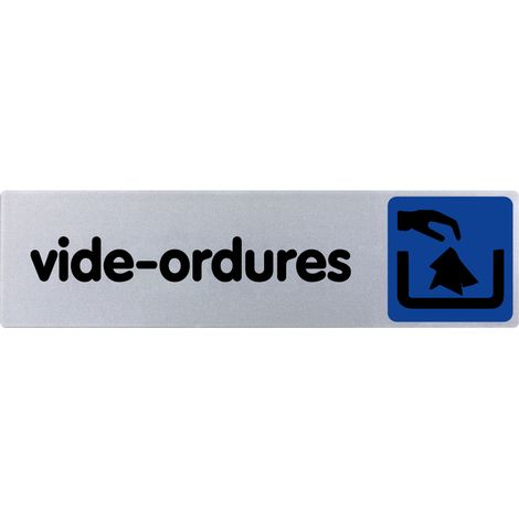 Plaque de porte Vide ordures - couleur 170x45mm - 4033747