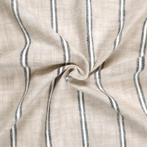 Tissu 100% coton rayures rustiques LOURMARIN Beige 140 cm