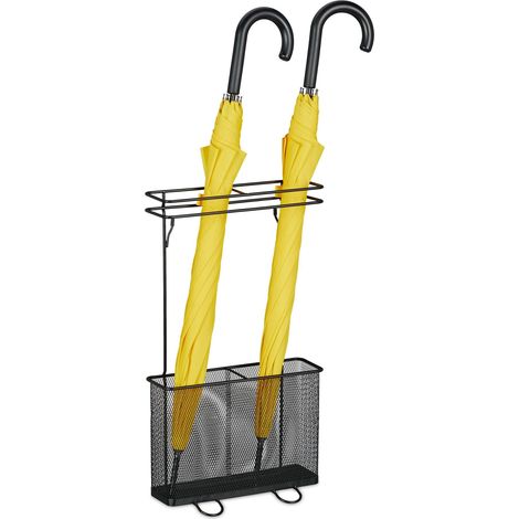 Portaombrelli in metallo dal design moderno per ingresso ufficio 54 x 30,5 x 15 cm in acciaio nero 130014125