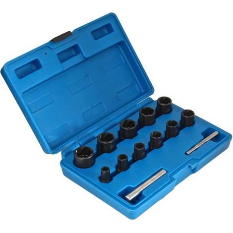 Satra S-TS13X - Juego de extractores de tornillos (13 piezas, 8-21 mm)