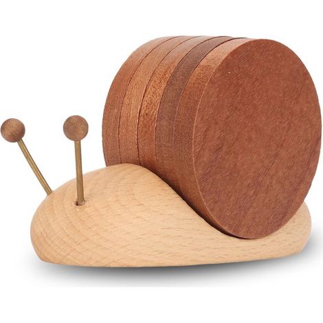 Dessous de verre en bois - Lot de sous-verres - Dessous de verre magnétiques - Dessous de verre multifonctionnels - Dessous de verre décoratifs - Durables et écologiques - CoasterBruin (1/5)