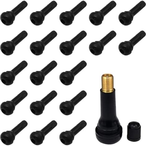 50 Pièces Valve TR413 pour Pneu Voiture et Moto, Valve Snap-in sans Chambre Compatible Jante 11,5 mm, Remplacement Rapide en Caoutchouc et Aluminium (1/4)