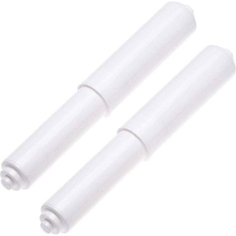 Paquet de 2 Porte-Papier Hygiénique en Plastique pour Utilisation Ménagère - Rouleau de Rechange à Ressort - (1/4)