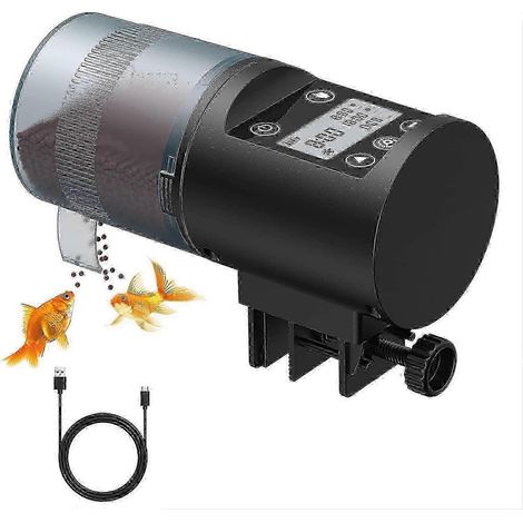 Distributeur automatique de nourriture pour poissons rechargeable par USB, 200 ml, pour aquarium à poissons rouges. (1/5)