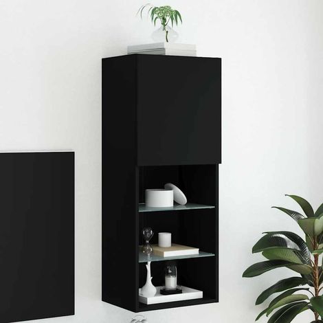 vidaXL Mueble para TV con luces LED negro 40,5x30x102 cm (1/5)