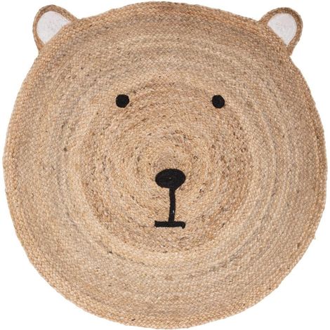 Alfombra de yute con cabeza de oso tamaño 100 (1/4)