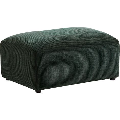 Pouf en velours côtelé vert sapin TIRONO de Maison Céphy (1/4)