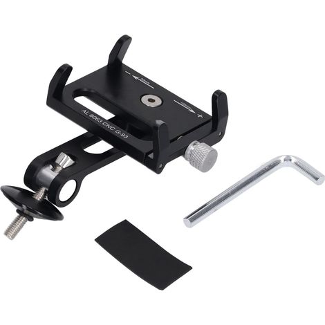 Support téléphone vélo en alliage d'aluminium, fixation robuste pour vélos de route et VTT, porte smartphone sécurisé. (1/5)