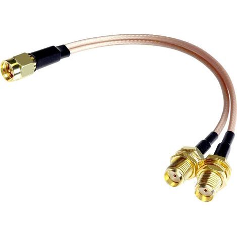 SMA-Stecker auf zwei SMA-Buchsen-Splitterkabel, verlustarmes RG316-Y-Splitterkabel, 4G-LTE-Antennenadapter, 50-Ohm-Splitterkabel, 17 cm (1/5)