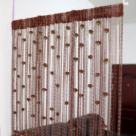 Porte Ligne Rideau Rose Fleur Forme fenêtre Fil Rideau Suspendu Vestibule chaîne Rideaux Gland Rideau décoration Maison Bricolage (1/5)