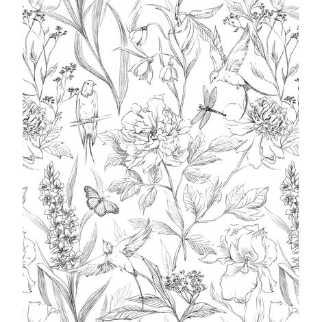 Papier Peint Autocollant, Fleuri, Feuilles, 44cmX1000cm, Auto adhésif, Imperméable, DéCoratif, Pour Meuble Decoratif Salon Salle De Bain Chambre Armoire Porte Murale (1/5)
