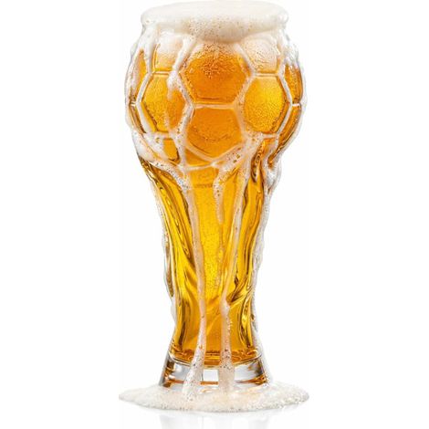 Ce verre à bière transparent de 47 cl a la forme du ballon de la Coupe du Monde de la FIFA 2026. C'est un cadeau original et un incontournable pour tout fan de foot. BB (1/5)