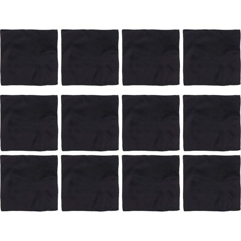 Serviettes de Table sous-Main Carré Lavables en Machine Lot de 12 en Satin Noir, Style Simple et Élégant pour Restaurant et Toutes Occasions (1/5)