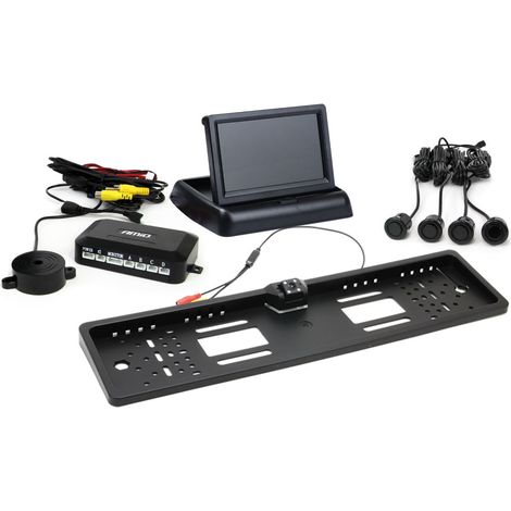 Kit di sensori di parcheggio TFT02 da 4,3" con telecamera HD-402-LED, 4 sensori, nero "oro" (1/5)