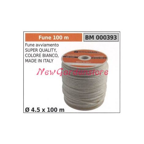 Fune avviamento super quality colore bianco Ø 4.5 x 100m 000393