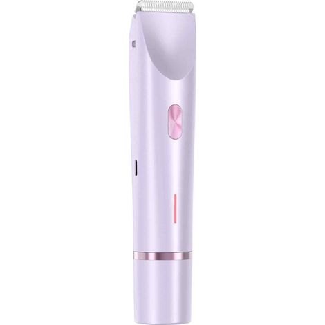 Longziming - Rasoir électrique 2 en 1 violet pour femmes – Étanche IPX7 pour une utilisation sur peau sèche ou humide, double tête amovible pour le visage et les parties intimes (1/5)