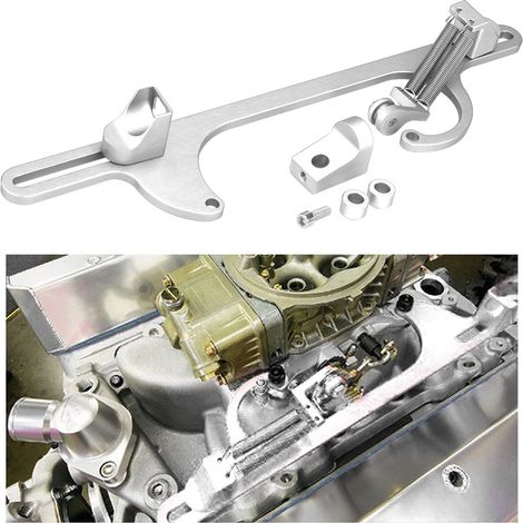 Support de cble d'accélérateur en aluminium billette pour carburateur Holley 4150 & 4160 Series Siver (1/5)